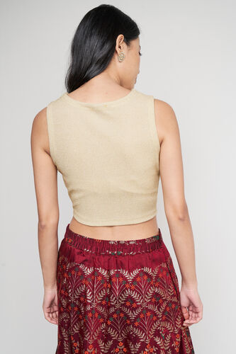 Jacquard Straight Top, Beige, image 4